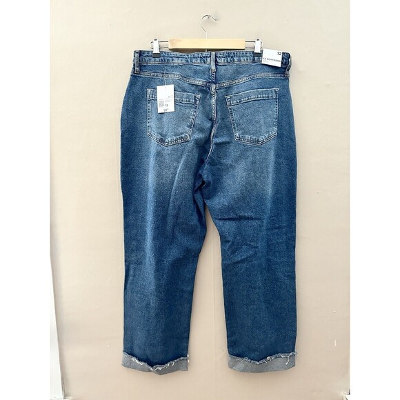 Forever21 Womens Ex Boyfriend Jeans Size 12 Distressed NWT Cropped Ankle - Picture 3 of 11